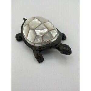 Vintage Turtle Mother of Pearl Inlay Figurine Maitland Smith